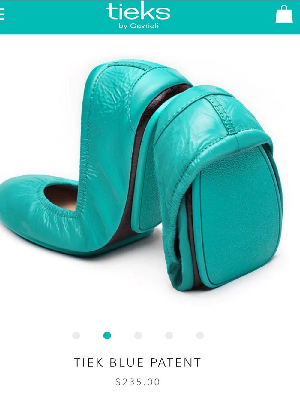 ⭐️Tieks Blue Patent Ballet Flats⭐️
